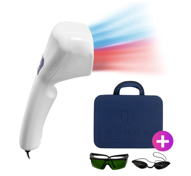 Vitality Ponce Branco - Aparelho para Fototerapia LED Azul e Vermelho + Óculos e Maleta 