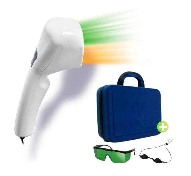 Vitality Ponce Branco - Aparelho para Fototerapia LED Verde e Âmbar + Óculos e Maleta