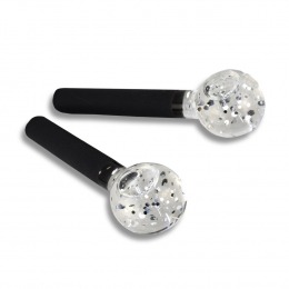 Esferas Grandes de Vidro com Glitter Prata para Cromoterapia e Massagem Facial - BCMED