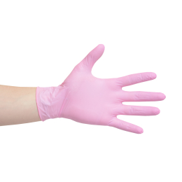 Luva Nitrílica Rosa - Sem Pó - Medix Brasil