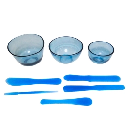 KIT 3 Cubetas + 5 Espátulas Para Estética - Azul - Estek