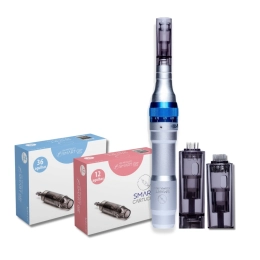 Kit Caneta de Microagulhamento Smart DermaPen + Cartuchos de 12 Agulhas 10 Unid. + Cartuchos de 36 Agulhas 10 Unid. - Smart GR