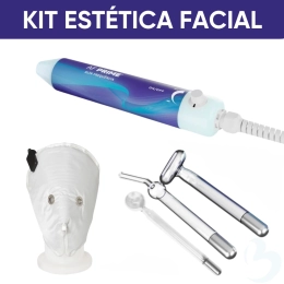 Kit Estética Facial - AF Prime Alta Frequência + Eletrodo Cebolinha + Máscara Térmica Facial