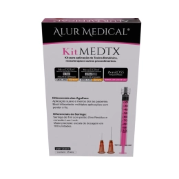 Kit MEDTX - Agulha de Aplicação 34G + Agulha de Aspiração 25 G + Seringa 1ml - Alur Medical 