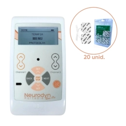  Kit Neurodyn Portable TENS/FES - Ibramed + Eletrodo Adesivo 5x5 cm (20 unidades) - Ibramed