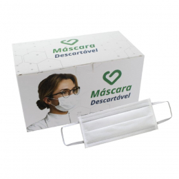 Máscara Facial Descartável Com Elástico Caixa Com 25 unidades - BCMED