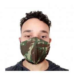 Máscara Tecido Modelo Camuflagem Verde - BCMED 