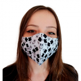 Máscara Tecido Modelo Floral Preto - BCMED