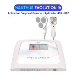 Manthus Evolution IV Aparelho de Ultrassom e Correntes + Aplicador Corporal Grande + Aplicador 40K + Aplicador Facial (BRINDE) - KLD 