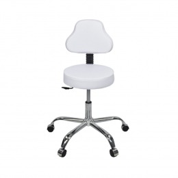 Mocho Comfort Luxo Com Encosto e Ajuste de Altura - BCMED - Branco