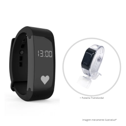 Smart Watch Massy Relógio Inteligente com Oximetro, Monitor Cardíaco, Pressão Arterial + 8 Funções - Translúcida