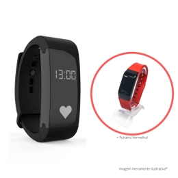 Smart Watch Massy Relógio Inteligente com Oximetro, Monitor Cardíaco, Pressão Arterial + 8 Funções - Vermelho