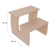 Escada 2 Degraus - Linha Creta - Salus Brasil - Ciliegio