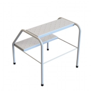 Escada para Maca Branca de 2 Degraus Metálica Andros - BCMED