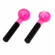 Esferas Grande De Vidro Para Massagem Facial E Cromoterapia – Par - BCMED-Rosa