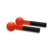 Esferas Grande De Vidro Para Massagem Facial E Cromoterapia – Par - BCMED-Vermelho