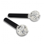 Esferas Grandes de Vidro com Glitter Prata para Cromoterapia e Massagem Facial - BCMED