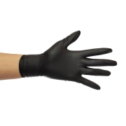 Luva Nitrílica Preta - Sem Pó - Medix Brasil