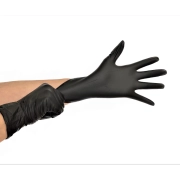 Luva Nitrílica Preta - Sem Pó - Medix Brasil