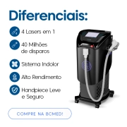 Hakon - Laser 4D de Epilação - Rubi (694nm), Alexandrite (755nm), Diodo (808nm) e ND-YAG (1064nm) - Medical San