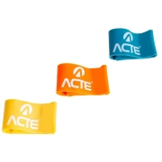 Kit 3 Mini Band - Faixa Elástica de 3 Intensidades T71 - Azul, Amarelo e Laranja - Acte Sports