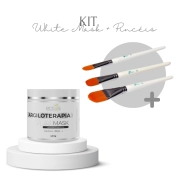 Kit Argila White Mask + 3 Pincéis de Seda - Ecco’s Cosméticos