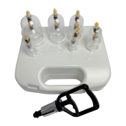 Kit com 12 Ventosas de Acrílico e Aplicador para Ventosaterapia Chinesa - Estek