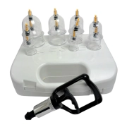 Kit com 12 Ventosas de Acrílico e Aplicador para Ventosaterapia Chinesa - Estek