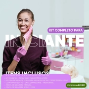 Kit Completo 1.0 - Cubetas + Espátulas + Pincéis + Esferas Pequena + Luva - Acessórios de Estética Estek