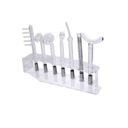 Kit de Alta Frequência HF - IBRAMED + Kit Eletrodos de Vidro 7 peças + Rack Organizador