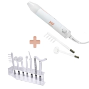 Kit de Alta Frequência HF - IBRAMED + Kit Eletrodos de Vidro 7 peças + Rack Organizador