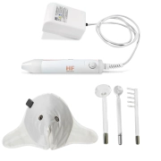 Kit Estética Facial - HF Alta Frequência + Eletrodo Cebolinha + Máscara Térmica Facial 