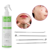 Kit Extração de Cravos e Espinhas - Nano Amolecedor de Comedões + 4 Curetas - Eccos Cosméticos 