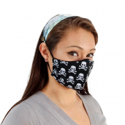 Kit Máscara e Faixa - Caveiras + Faixa de Cabelo Borboleta - BCMED