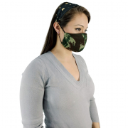 Kit Máscara e Faixa - Camuflagem Verde + Faixa de Cabelo Coração Estrelado - BCMED
