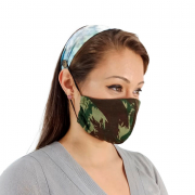 Kit Máscara e Faixa - Camuflagem Verde + Faixa de Cabelo Borboleta - BCMED