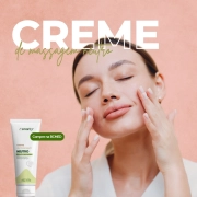 Kit Massagem Facial - Smart Vibra Massageador + Rolo Massageador de Jade Verde + Creme Neutro - Smart GR