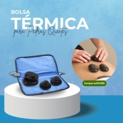Kit Massagem Completa - Pedras + Aquecedor de Pedra + Manta Térmica Abdominal + Rolo de Massagem + Luva Massageadora - Estek 