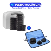 Kit Pedra Vulcânicas Basálticas + Bolsa Térmica para Pedras 110V - Estek