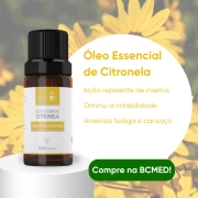Óleo Essencial De Citronela 10ml - Repelente e Alívio de Picadas de Insetos - Eccos Cosméticos 