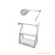 Lupa Articulada 5x Bivolt Com Fixador Para Bancada 120 LEDs - BCMED