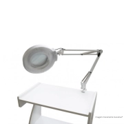 Lupa Articulada 5x Bivolt Com Fixador Para Bancada 120 LEDs - BCMED
