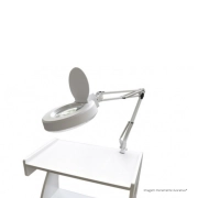 Lupa Articulada 5x Bivolt Com Fixador Para Bancada 120 LEDs - BCMED