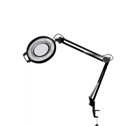 Lupa de Aluminio LED Preta com Apoio Mesa - Estek