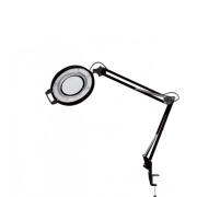 Lupa de Aluminio LED Preta com Apoio Mesa - Estek