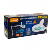 Lupa Articulada Com Fixador P/ Mesa, Zoom De 5X C/ Led - Hl 500 - Solver