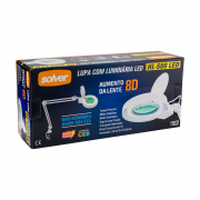 Lupa Articulada Com Fixador P/ Mesa, Zoom De 8X C/ Led - Hl 500 - Solver