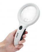 Lupa De Mão Portátil Com 8 Leds E Ultravioleta Com Aumento Bifocal Slp-195 - Led /Uv Para Estética - Solver