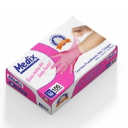 Luva Nitrílica Rosa - Sem Pó - Medix Brasil