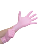 Luva Nitrílica Rosa - Sem Pó - Medix Brasil